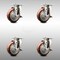 Service Caster 4 Inch 316SS Maroon Polyurethane Wheel Swivel Top Plate Caster Set with Brake SCC-SS31620S414-PPUB-MRN-TLB-4 - alternate 1